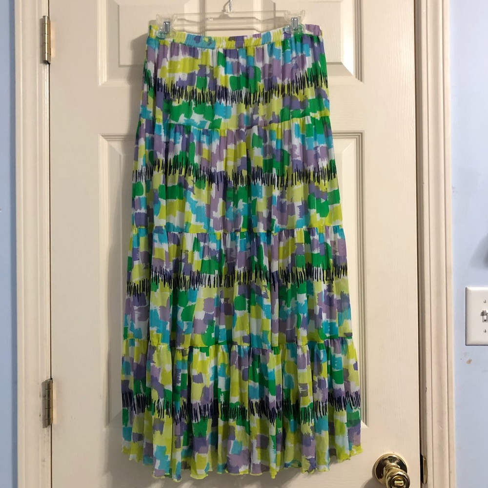 A la Carte Yellow/Green/Blue/Purple Colorful Skirt